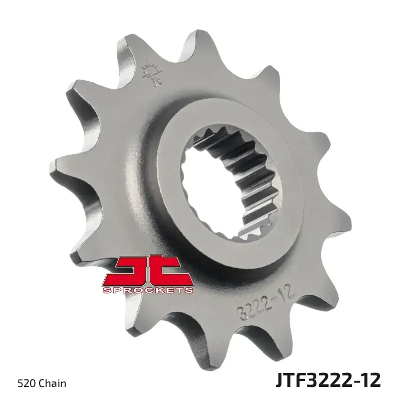 Piñón de moto JT Sprockets acero 12 dientes P.520 JTF3222.12 Súper Precio