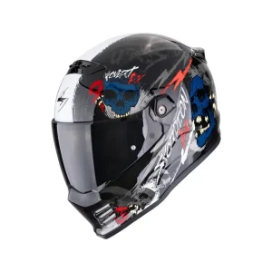Envío Inmediato Casco Integral Scorpion Covert Fx Skullz  Negro-Gris-Rojo XS